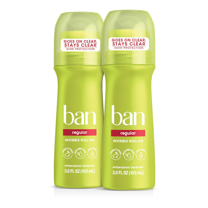 Ban Roll-On Antiperspirant Twin Packs - Regular